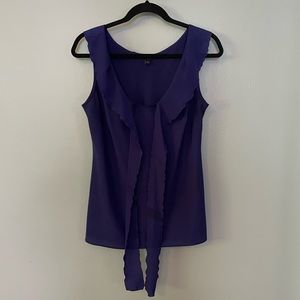 Banana Republic Purple Blouse with Tie Size Medium